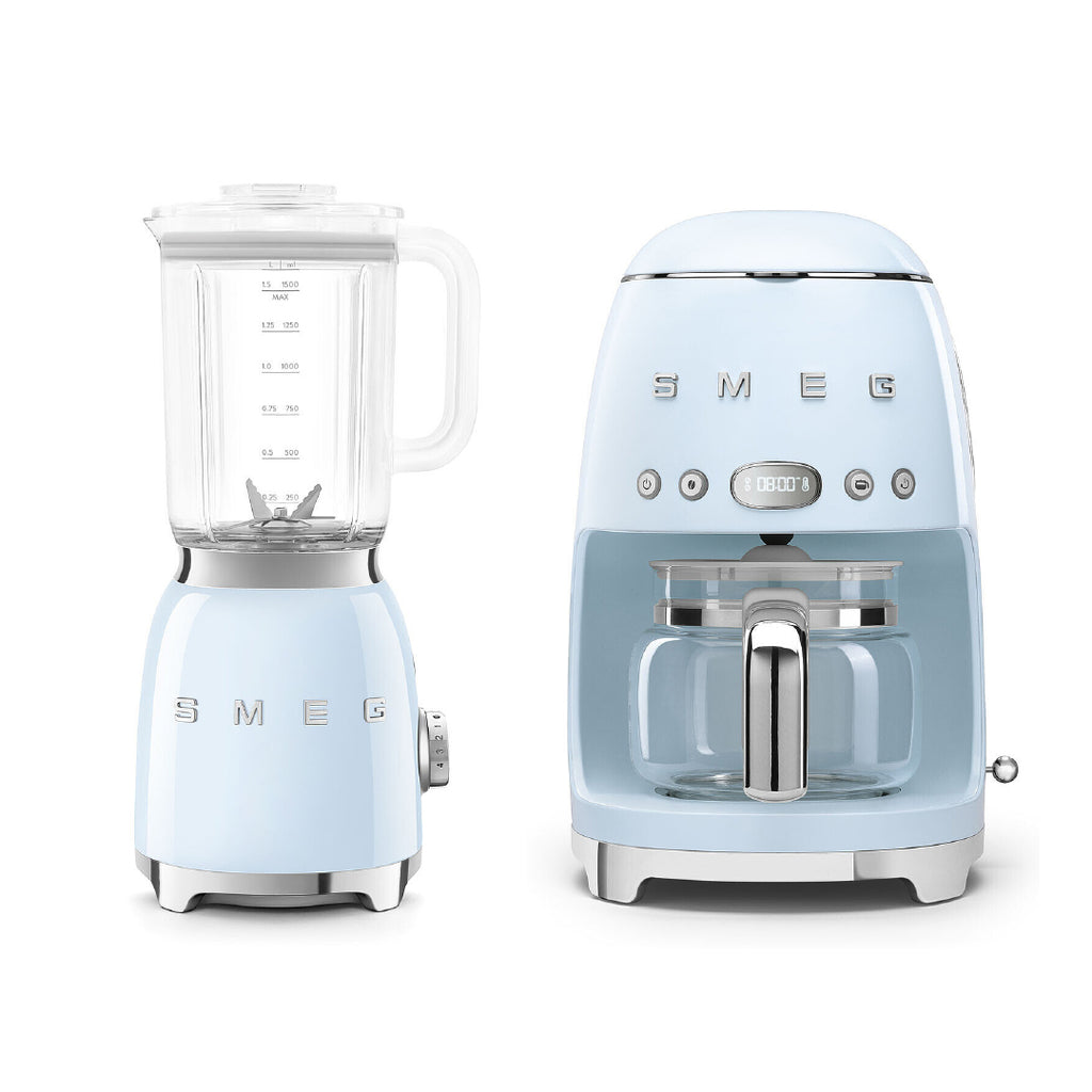 Combo Smeg, Licuadora + Cafetera De Goteo, Color Celeste
